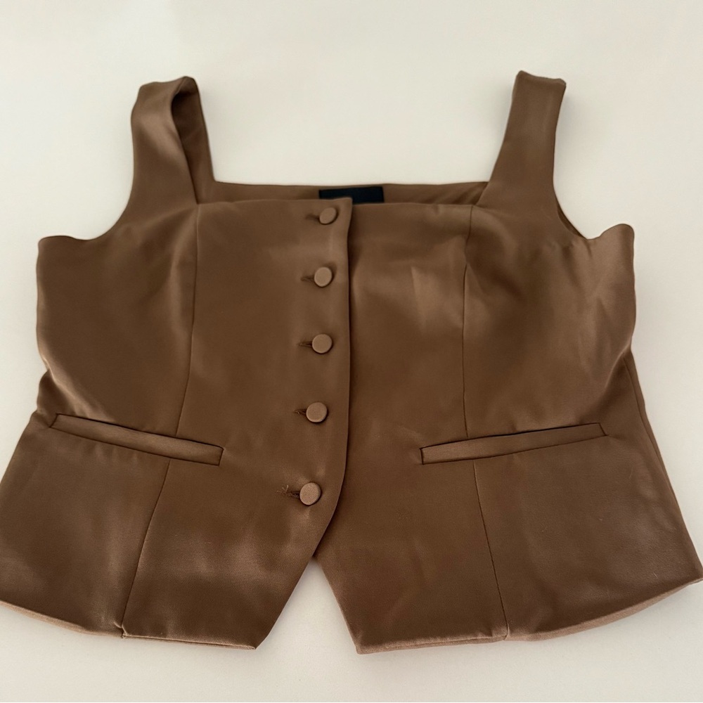 Studio By The Workshop Cropped Button Front Vest